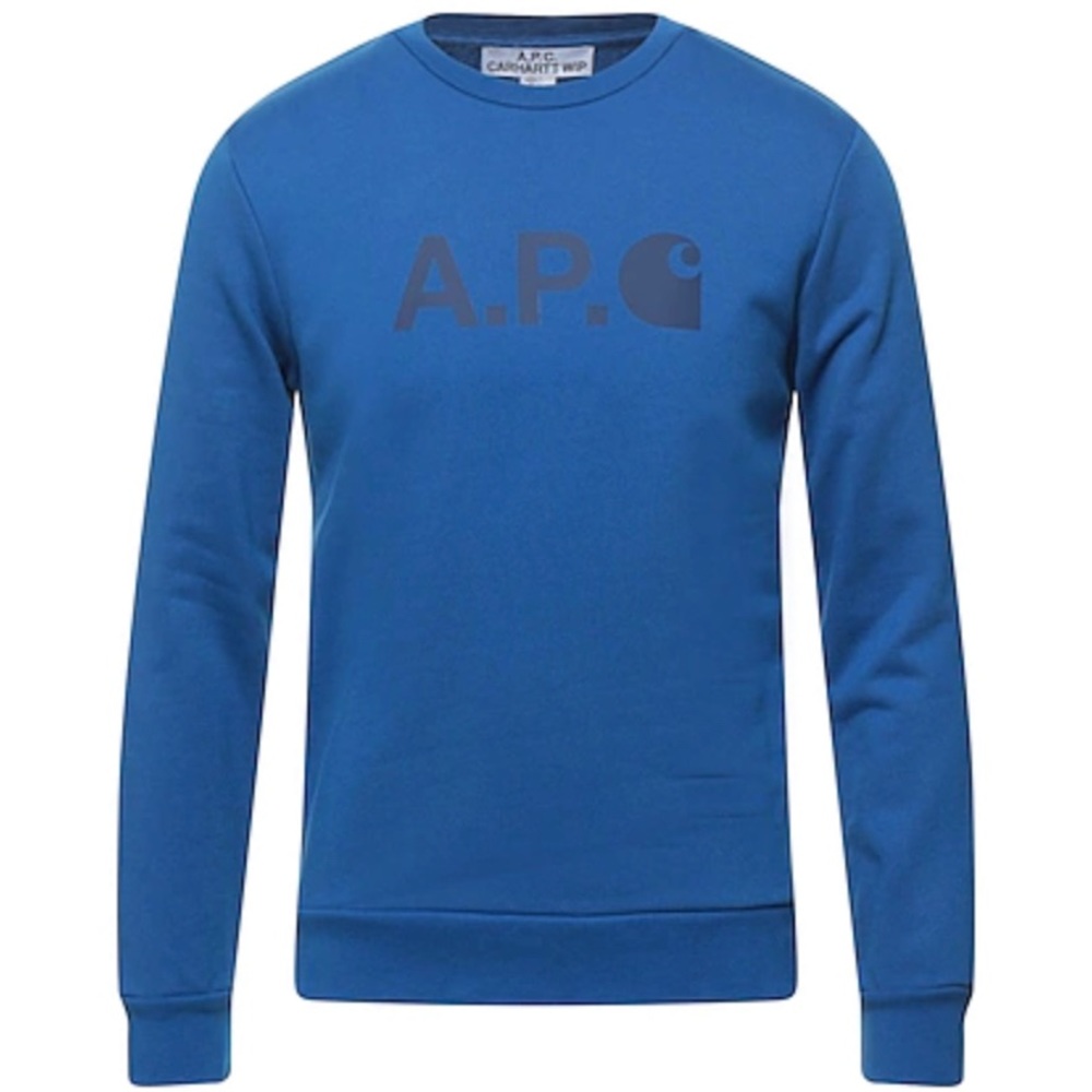 Mens APC CARHARTT logo blue sweatshirt XL